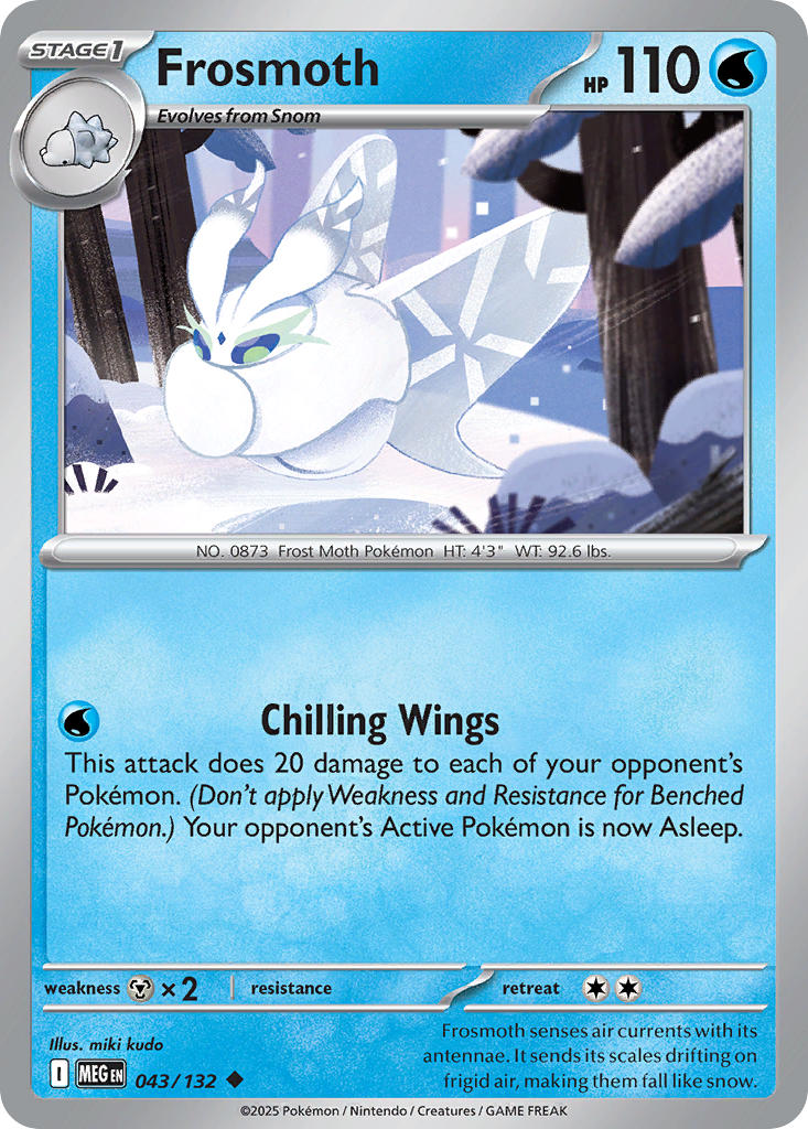 Frosmoth 043/132 Uncommon Mega Evolution Pokémon card