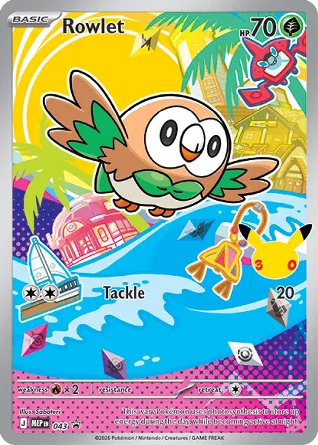 Rowlet 043/MEP Promo Mega Evolution Promos Pokémon card