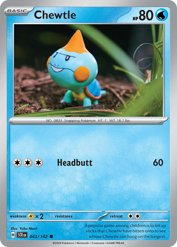Chewtle 043/142 Common Stellar Crown Pokémon card