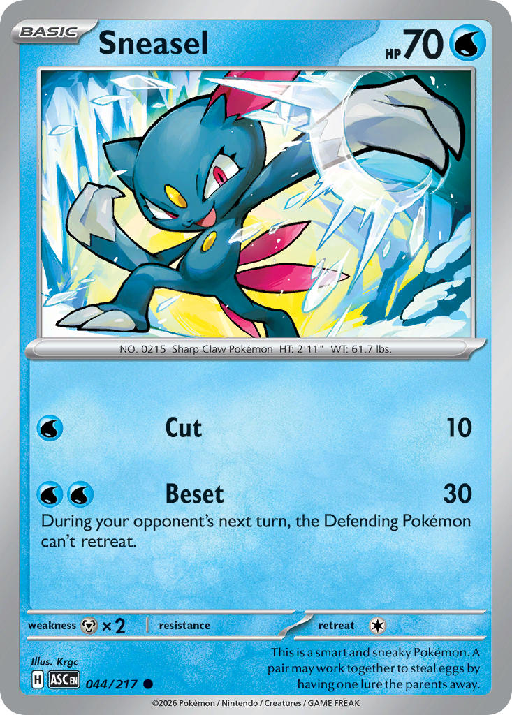 Sneasel 044/217 Common Ascended Heroes Pokémon card