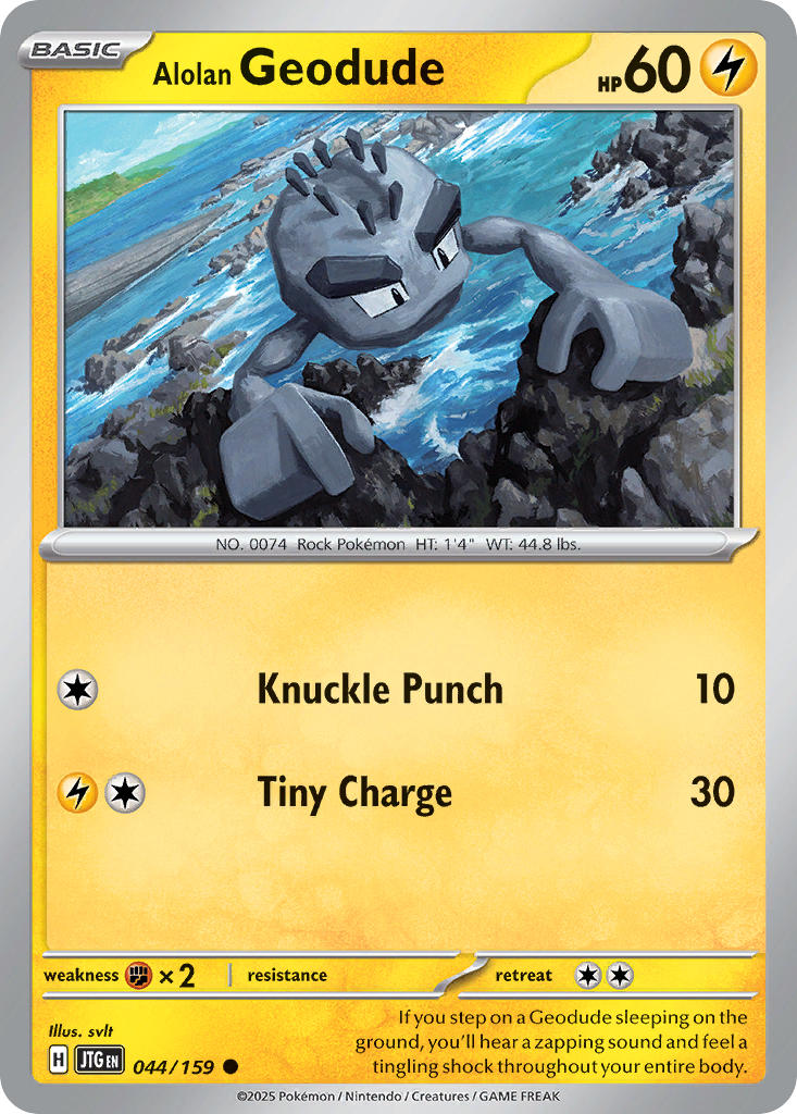 Alolan Geodude 044/159 Common Journey Together Pokémon card