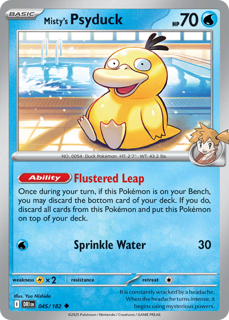 Misty's Psyduck 045/182 Common Destined Rivals Pokémon card