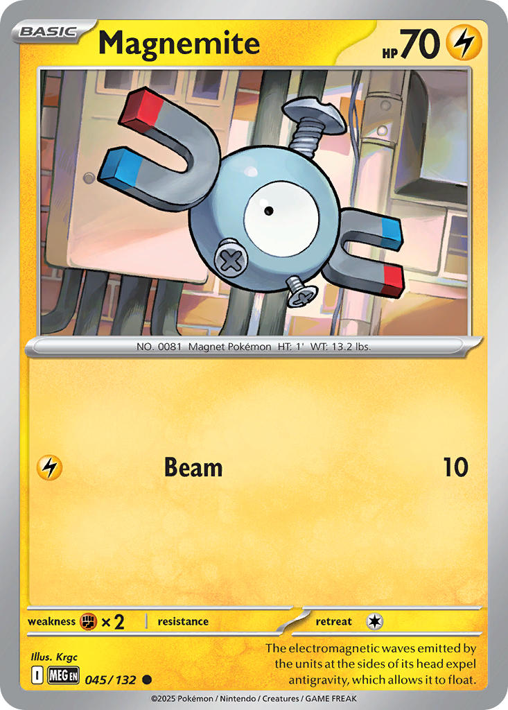 Magnemite 045/132 Common Mega Evolution Pokémon card