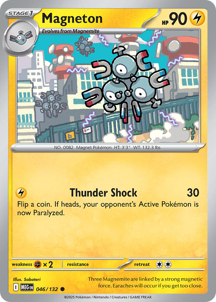 Magneton 046/132 Common Mega Evolution Pokémon card