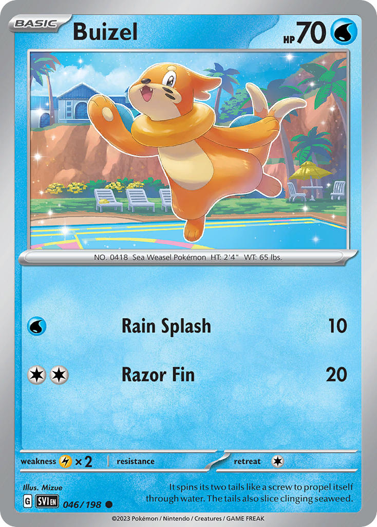Buizel 046/198 Common Scarlet & Violet Pokémon card