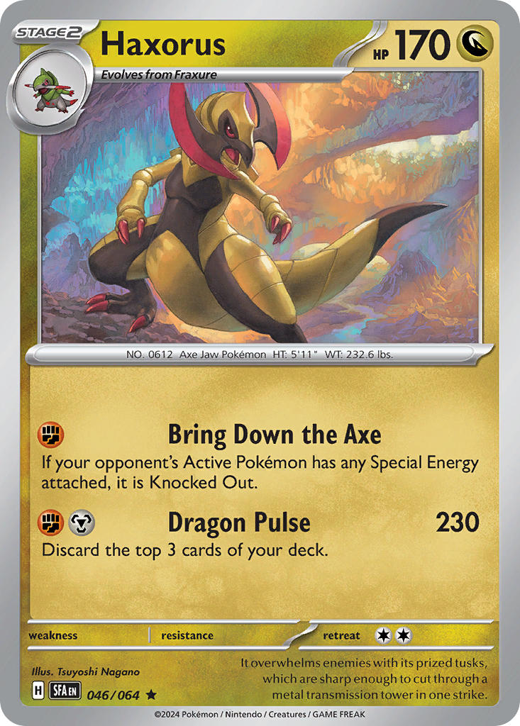 Haxorus 046/064 Rare Shrouded Fable Pokémon card