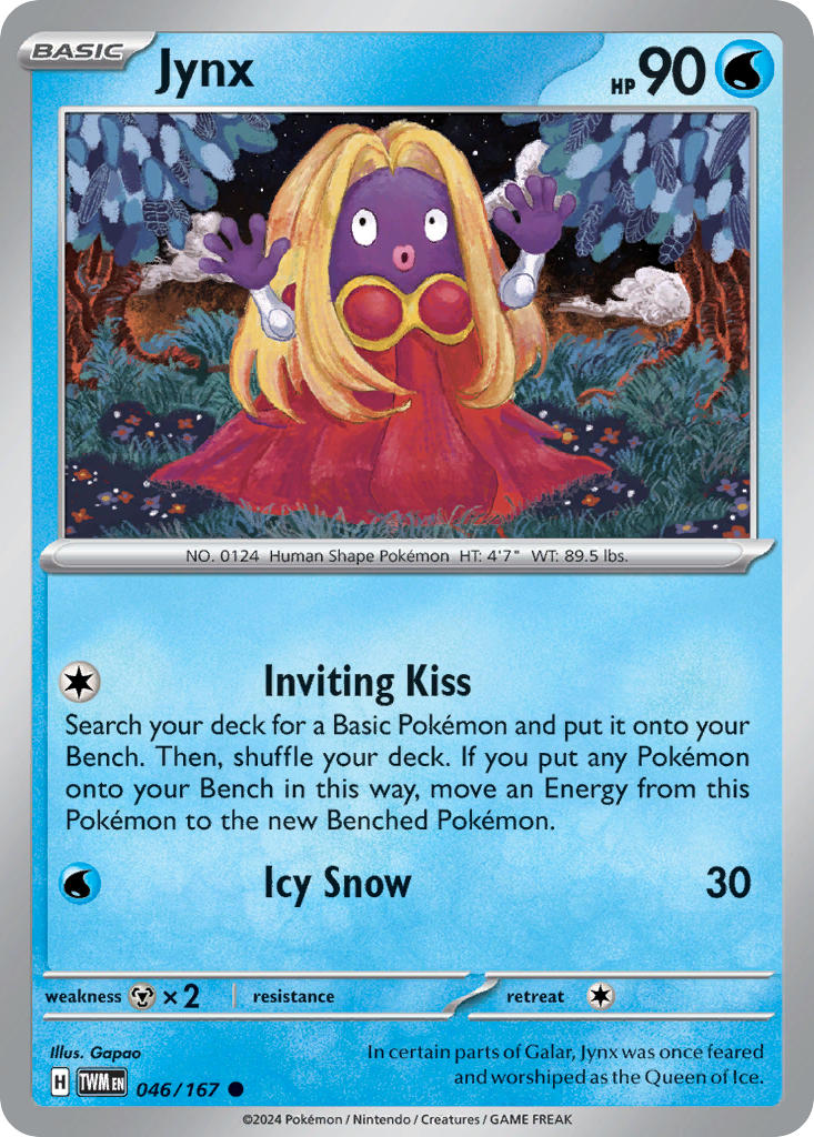 Jynx 046/167 Uncommon Twilight Masquerade Pokémon card