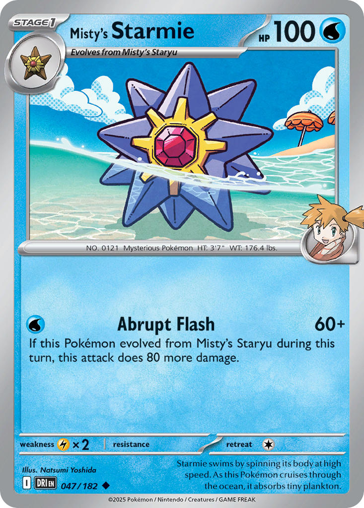 Misty's Starmie 047/182 Common Destined Rivals Pokémon card