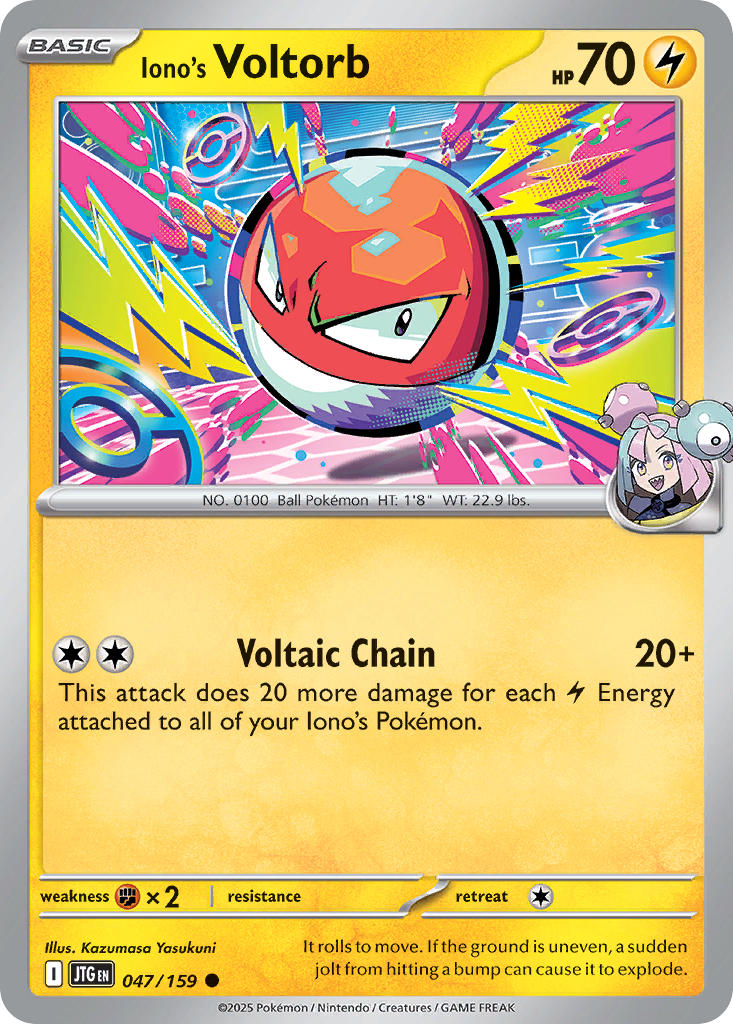 Iono's Voltorb 047/159 Common Journey Together Pokémon card