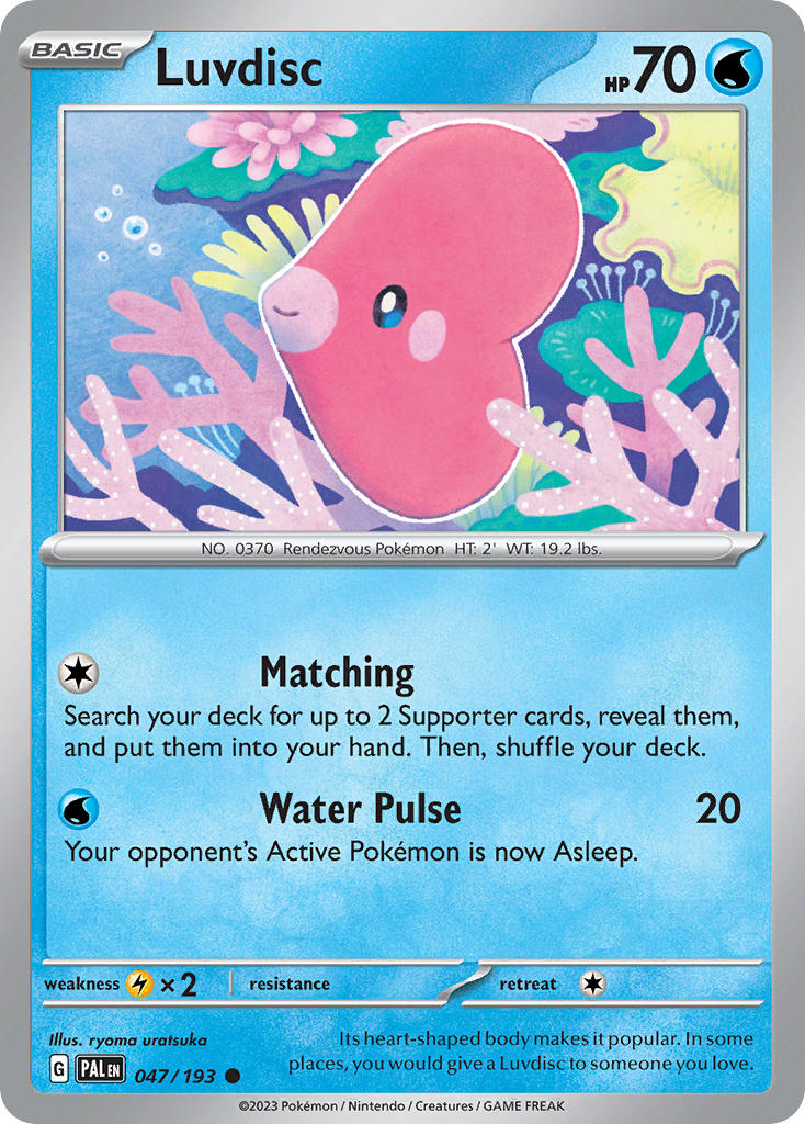 Luvdisc 047/193 Common Paldea Evolved Pokémon card