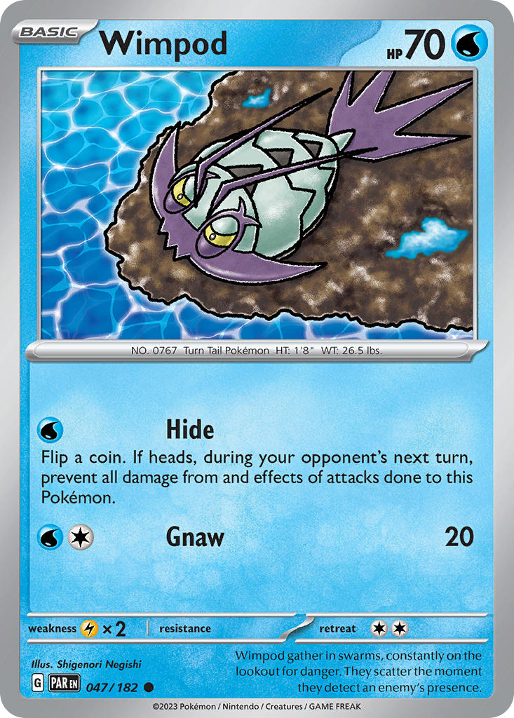 Wimpod 047/182 Common Paradox Rift Pokémon card