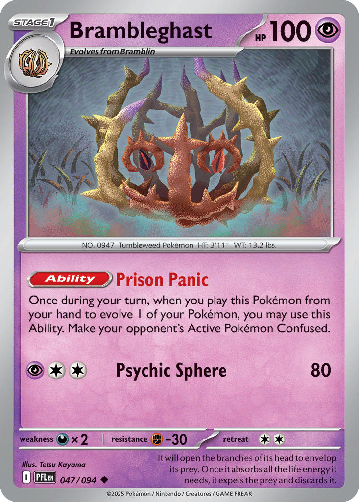Brambleghast 047/094 Uncommon Phantasmal Flames Pokémon card