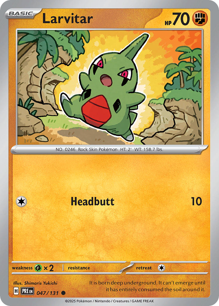 Larvitar 047/131 Common Prismatic Evolutions Pokémon card