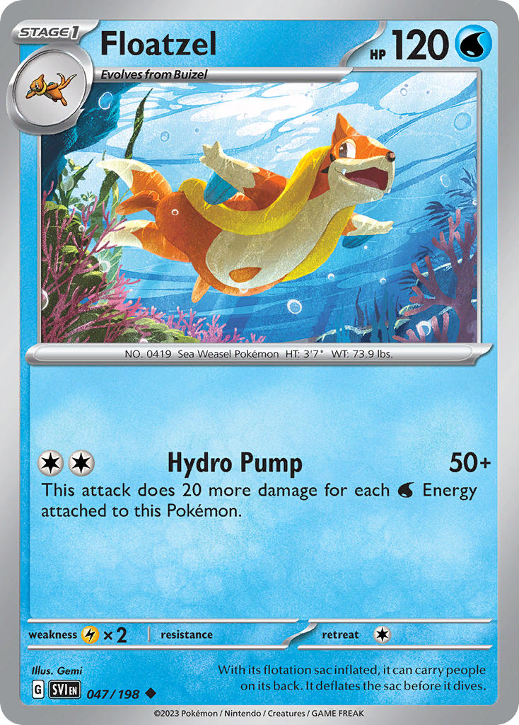 Floatzel 047/198 Uncommon Scarlet & Violet Pokémon card