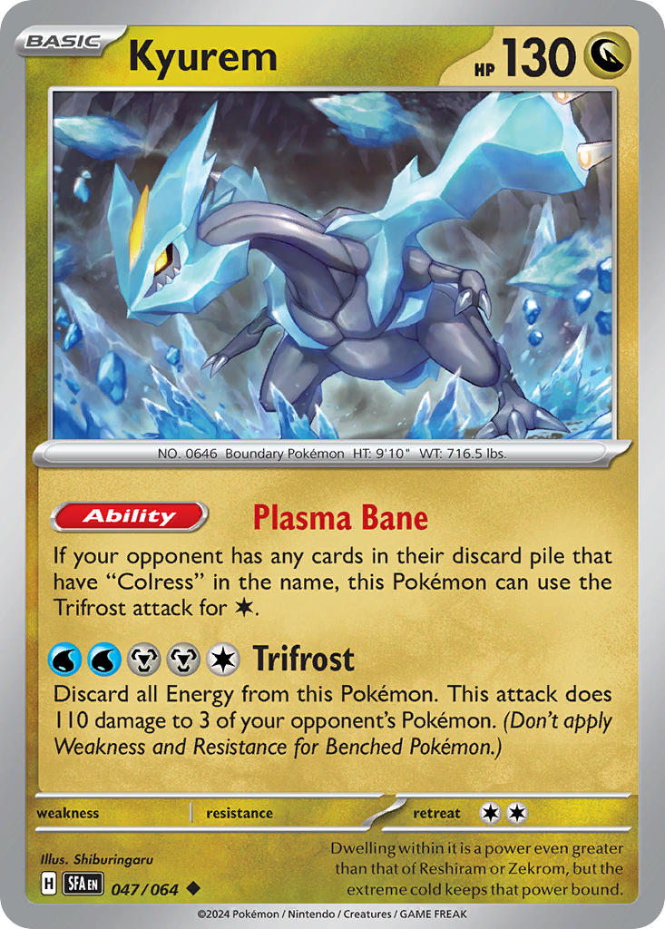 Kyurem 047/064 Rare Shrouded Fable Pokémon card