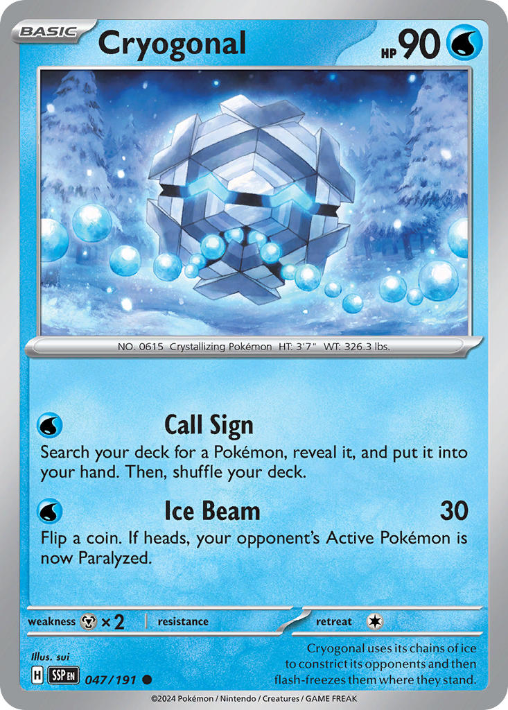 Cryogonal 047/191 Common Surging Sparks Pokémon card