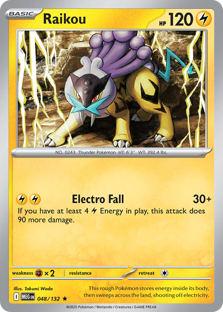 Raikou 048/132 Rare Mega Evolution Pokémon card
