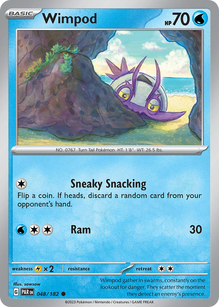 Wimpod 048/182 Common Paradox Rift Pokémon card