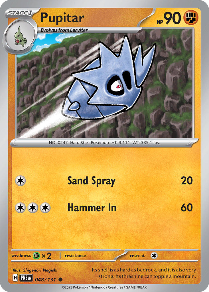 Pupitar 048/131 Common Prismatic Evolutions Pokémon card
