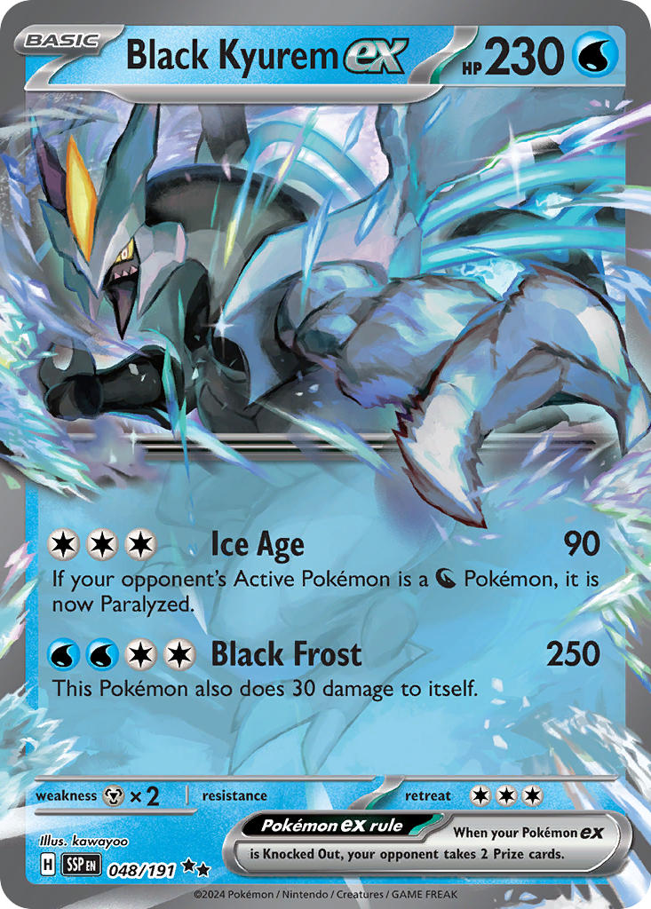 Black Kyurem EX 048/191 Double Rare Surging Sparks Pokémon card