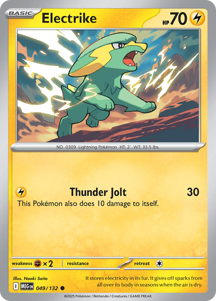 Electrike 049/132 Common Mega Evolution Pokémon card
