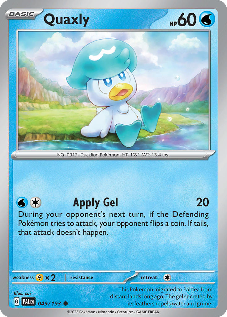 Quaxly 049/193 Common Paldea Evolved Pokémon card