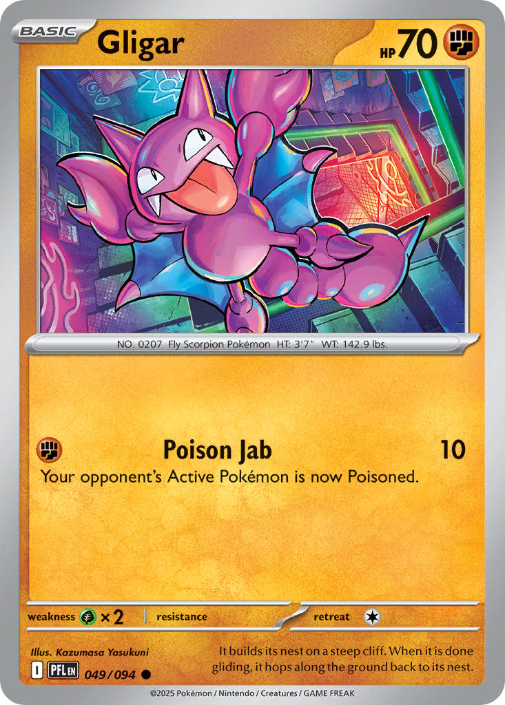 Gligar 049/094 Common Phantasmal Flames Pokémon card