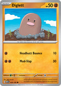 Diglett 050/165 Common 151 Pokémon card