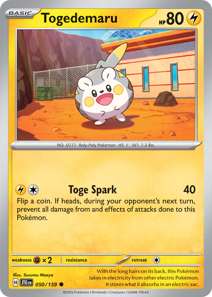 Togedemaru 050/159 Common Journey Together Pokémon card