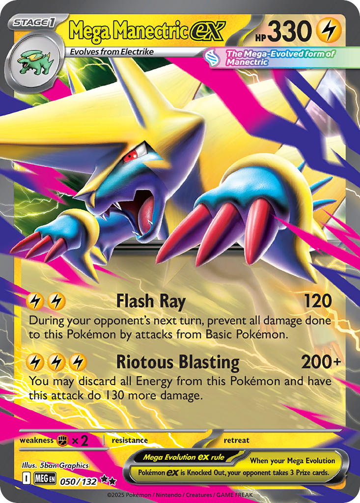 Mega Manectric EX 050/132 Double Rare Mega Evolution Pokémon card