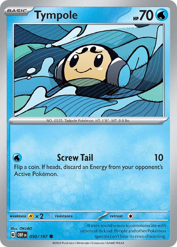 Tympole 050/197 Common Obsidian Flames Pokémon card