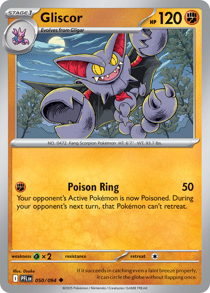 Gliscor 050/094 Uncommon Phantasmal Flames Pokémon card