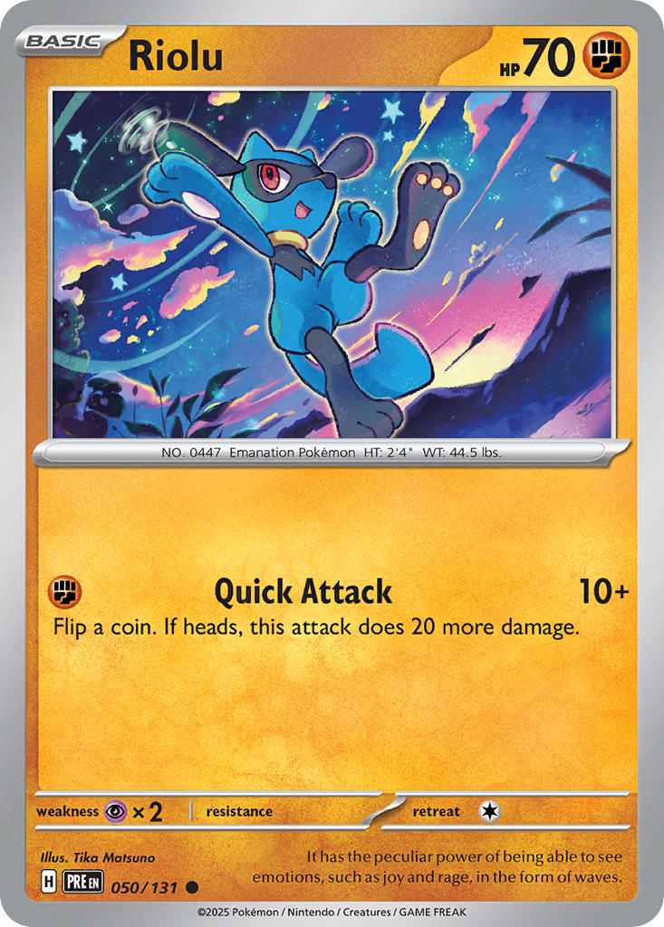Riolu 050/131 Common Prismatic Evolutions Pokémon card