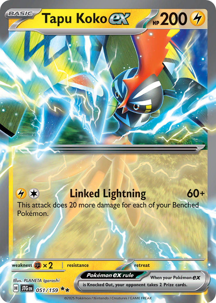 Tapu Koko EX 051/159 Double Rare Journey Together Pokémon card