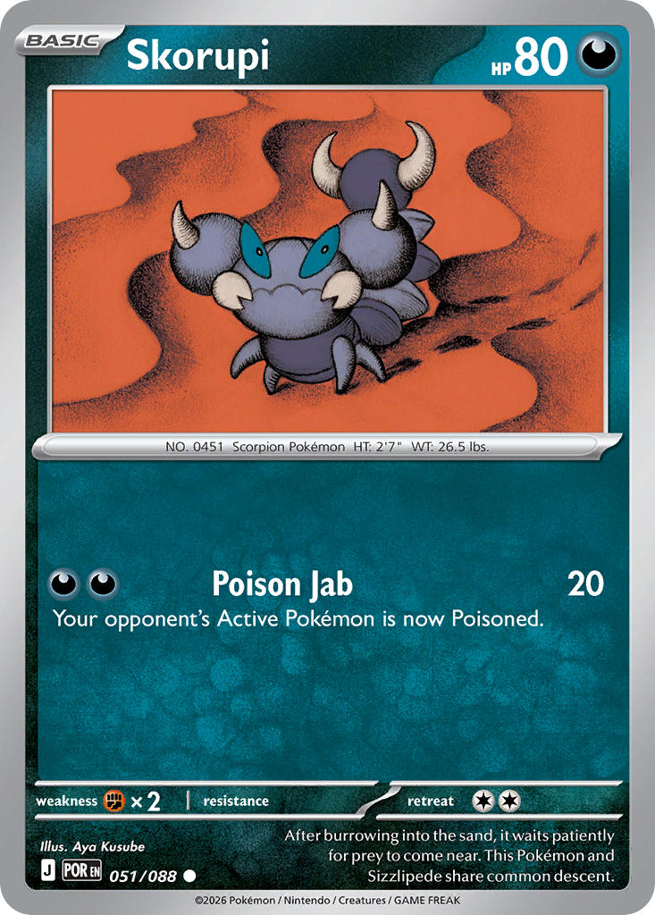 Skorupi 051/088 Common Perfect Order Pokémon card