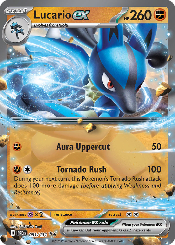 Lucario EX 051/131 Double Rare Prismatic Evolutions Pokémon card