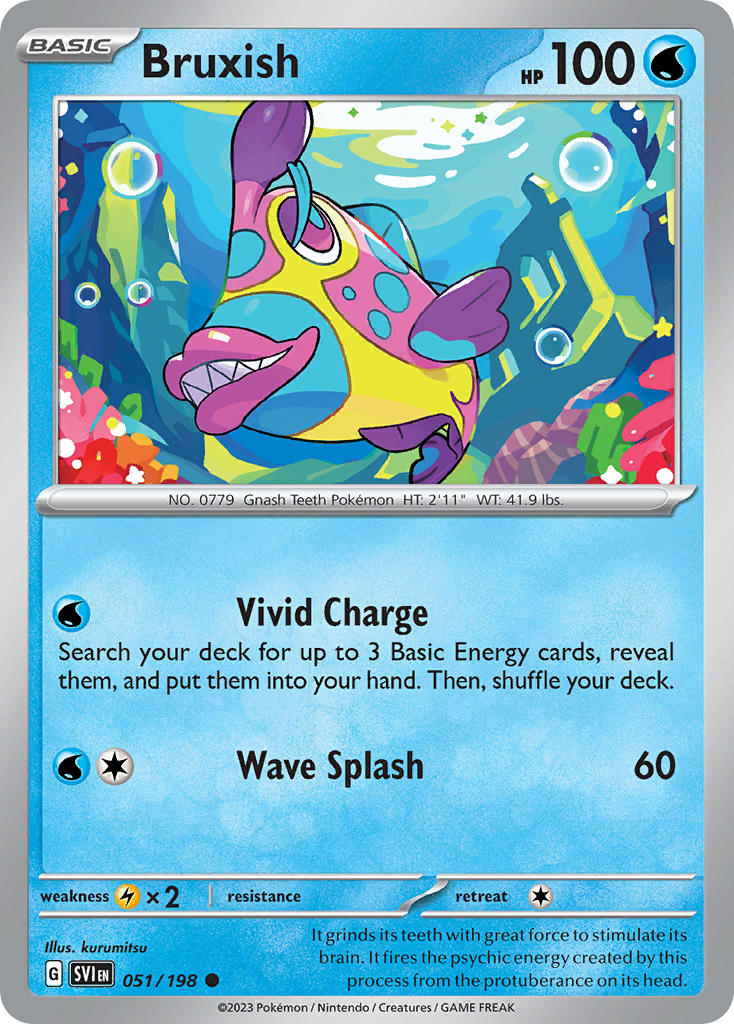 Bruxish 051/198 Common Scarlet & Violet Pokémon card
