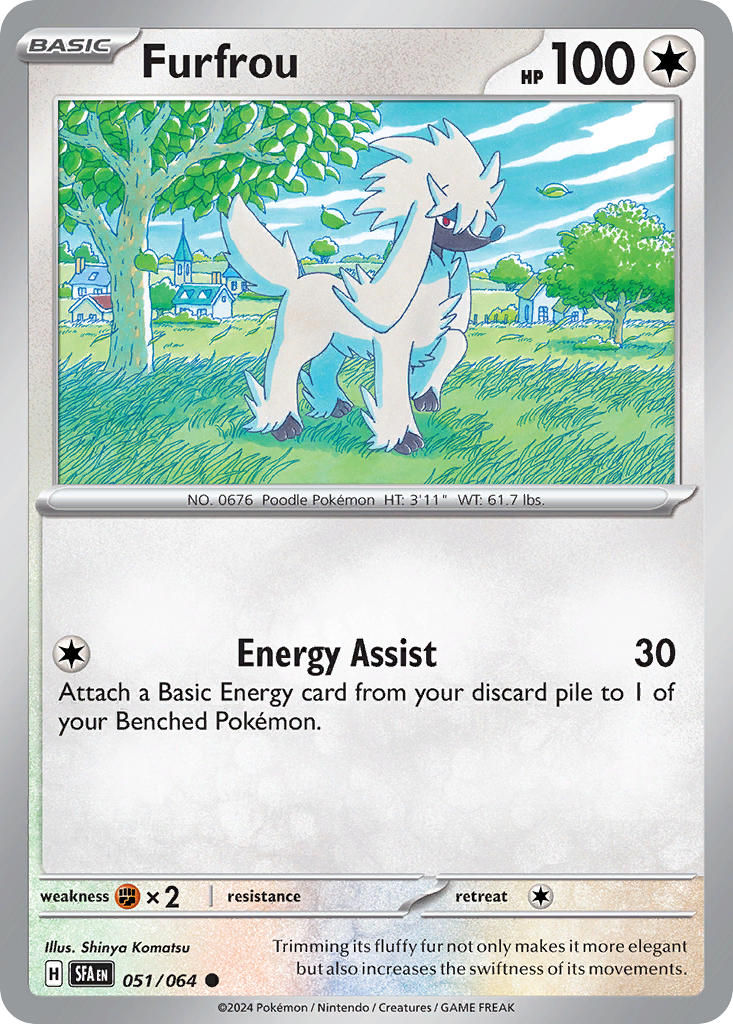 Furfrou 051/064 Common Shrouded Fable Pokémon card
