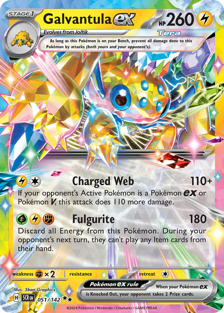 Galvantula EX 051/142 Double Rare Stellar Crown Pokémon card