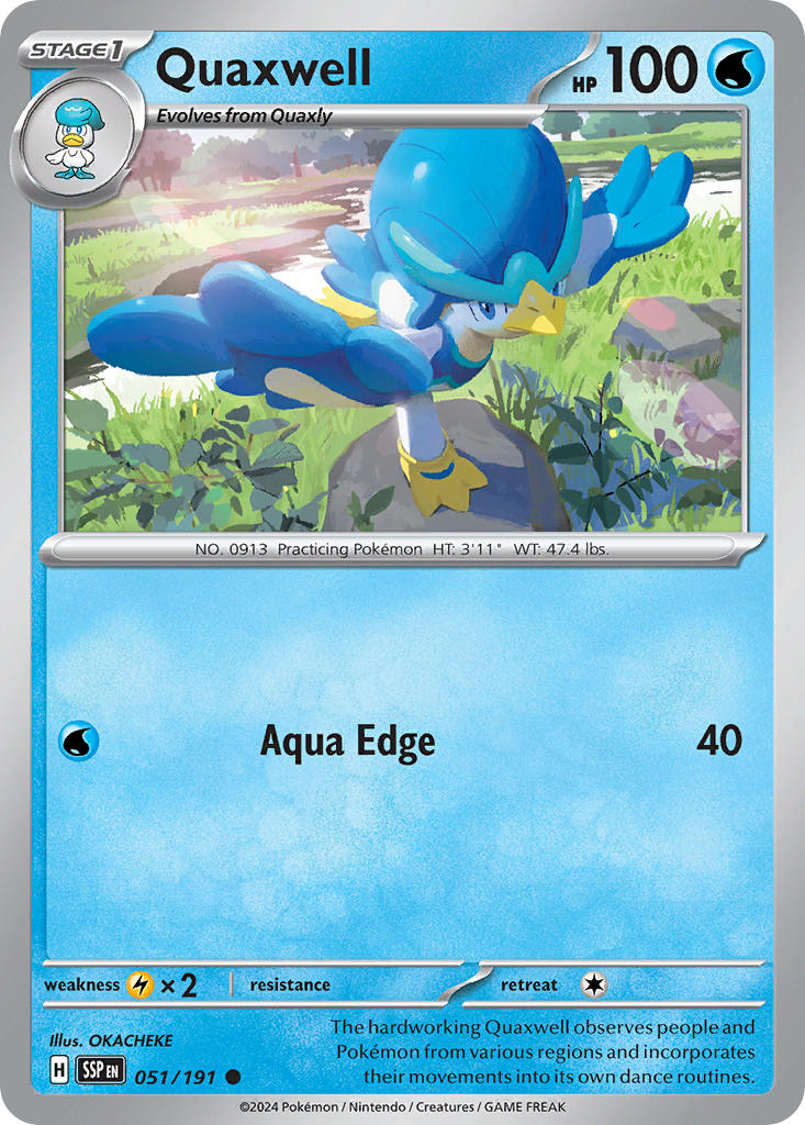 Quaxwell 051/191 Common Surging Sparks Pokémon card