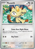 Meowth 052/165 Common 151 Pokémon card