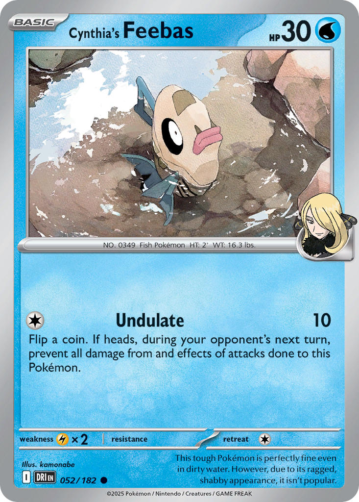 Cynthia's Feebas 052/182 Common Destined Rivals Pokémon card