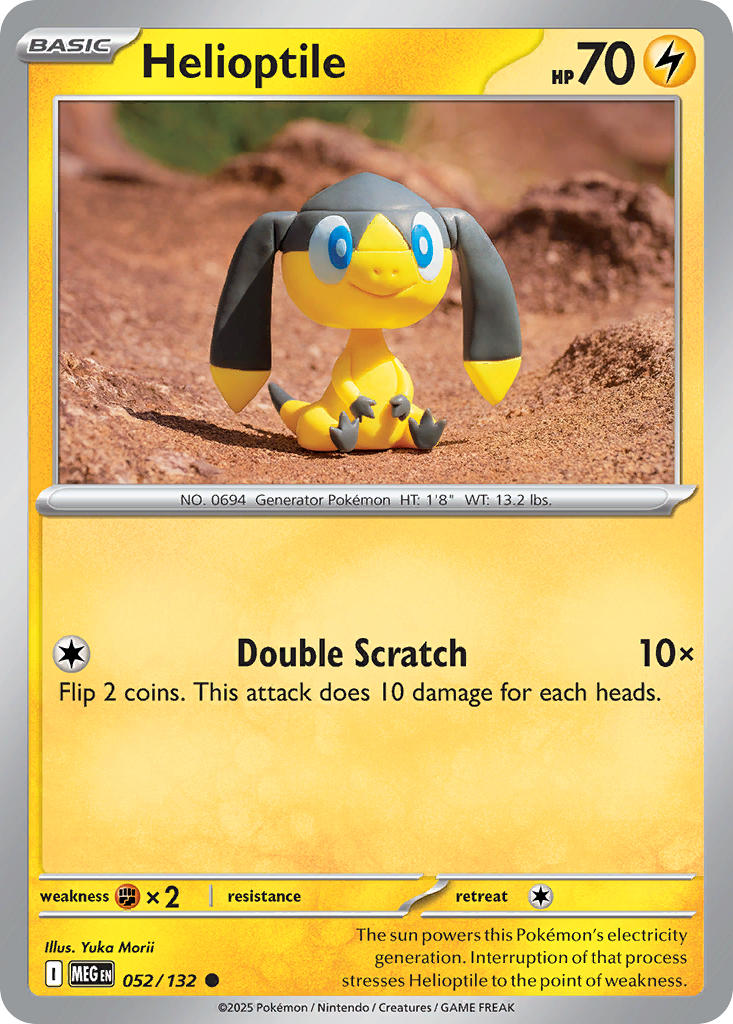 Helioptile 052/132 Common Mega Evolution Pokémon card