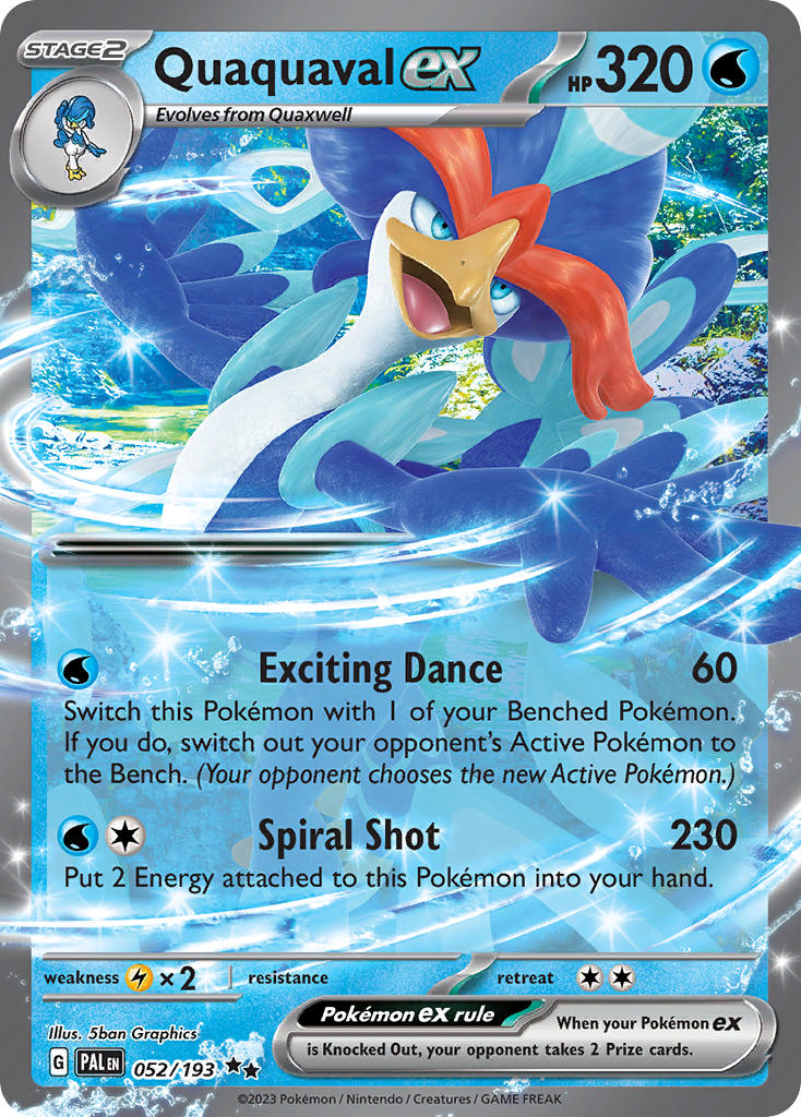 Quaquaval EX 052/193 Double Rare Paldea Evolved Pokémon card