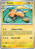 Raichu 052/162 Rare Temporal Forces Pokémon card