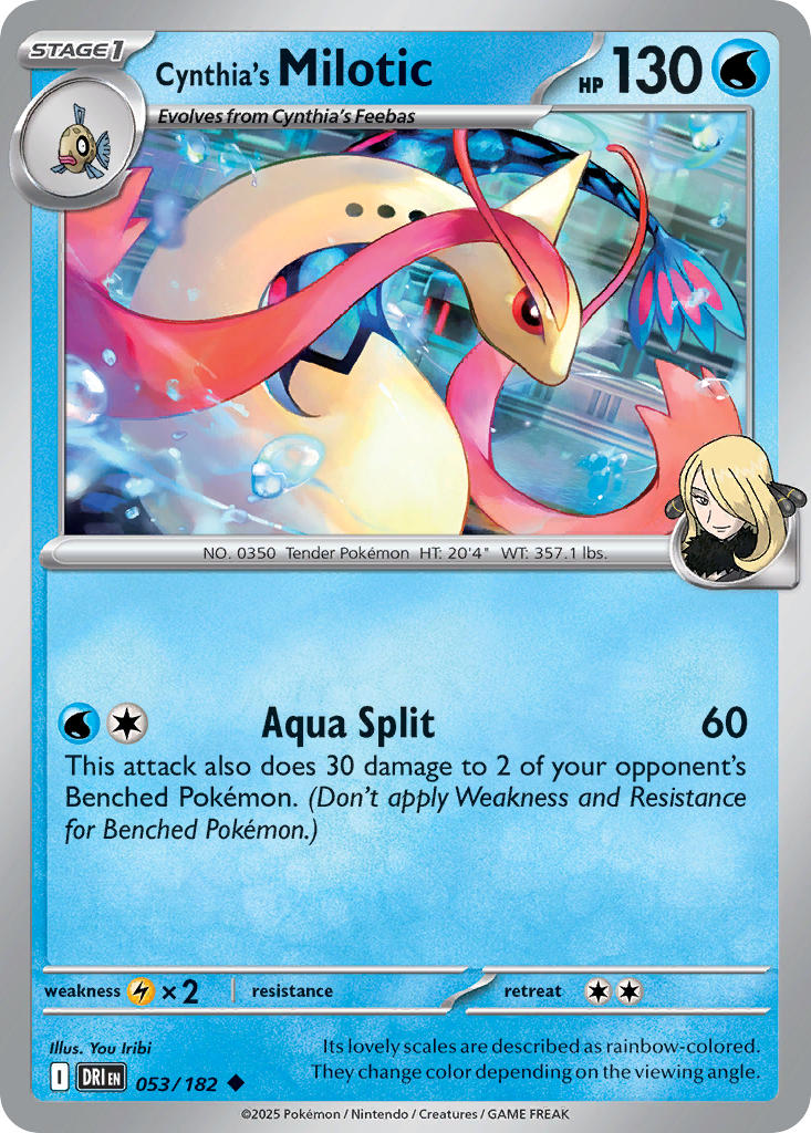 Cynthia's Milotic 053/182 Rare Destined Rivals Pokémon card
