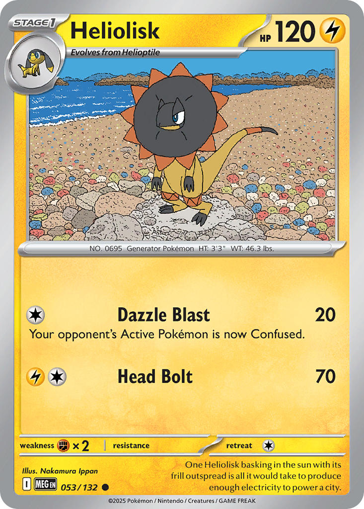 Heliolisk 053/132 Uncommon Mega Evolution Pokémon card