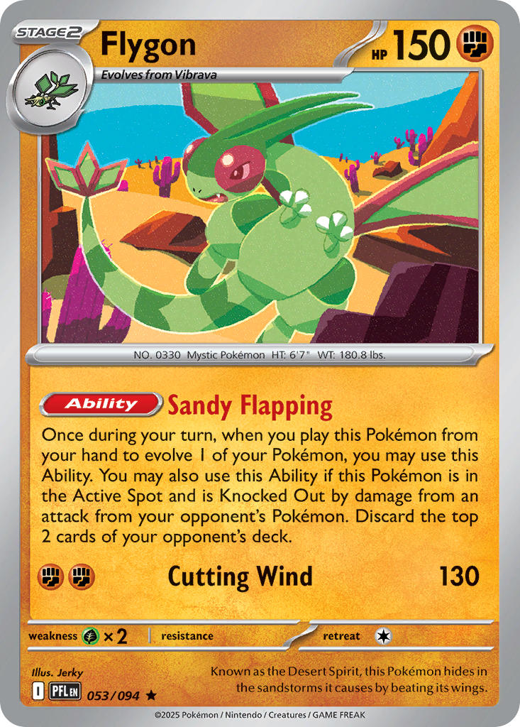 Flygon 053/094 Rare Phantasmal Flames Pokémon card