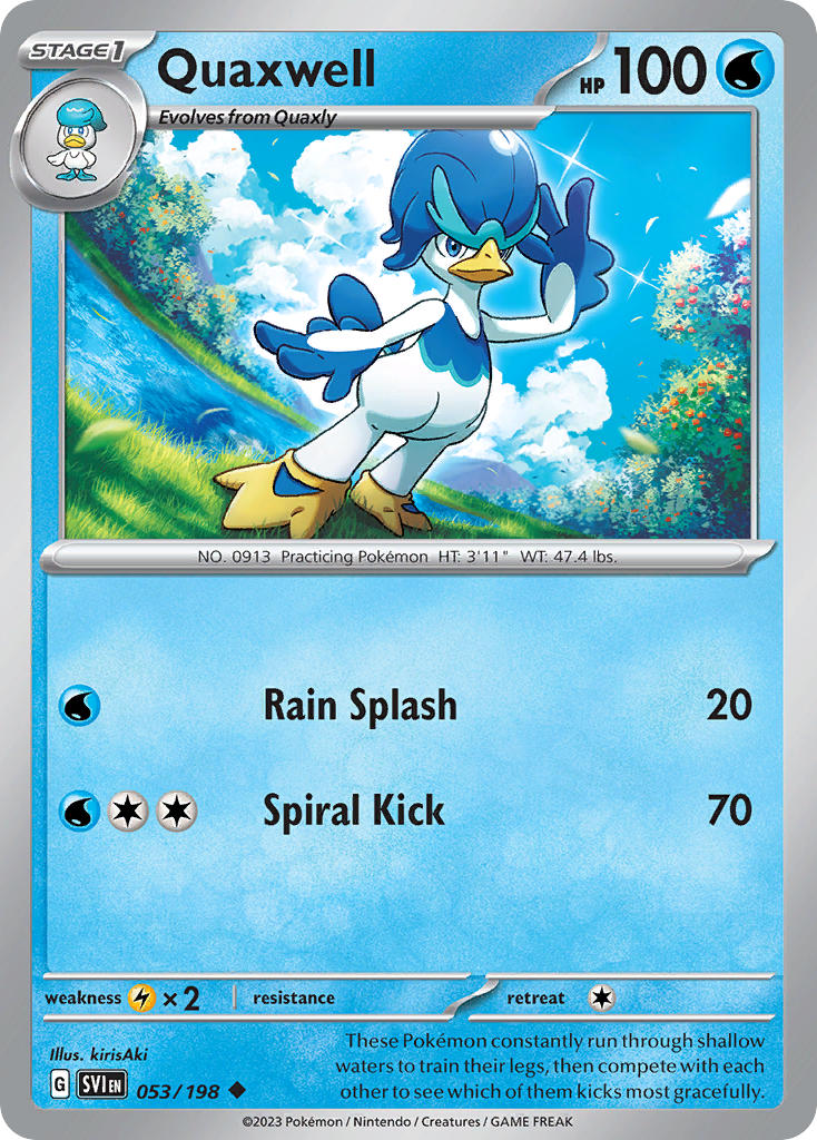 Quaxwell 053/198 Uncommon Scarlet & Violet Pokémon card