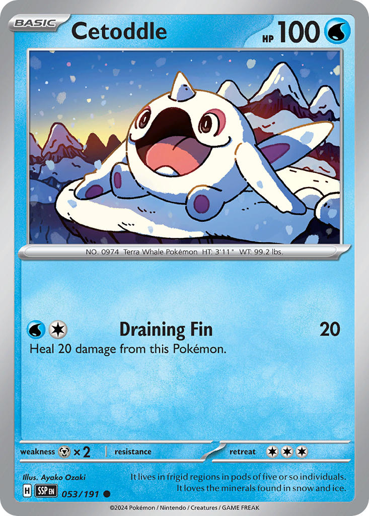Cetoddle 053/191 Common Surging Sparks Pokémon card